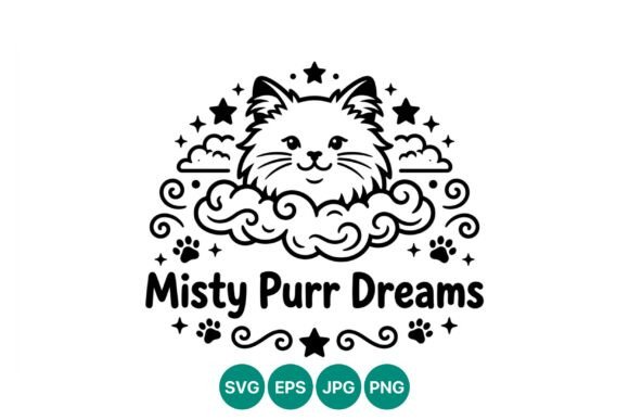 Cat Head Art Misty Purr Dreams Cute