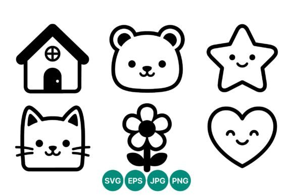 Cute Black White House Bear Star Cat