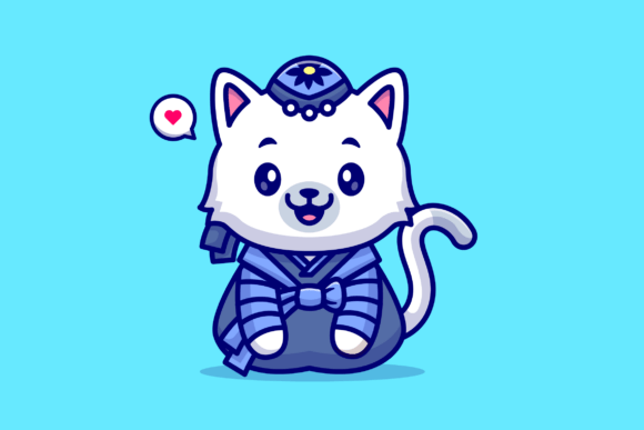 Cute Cat Wearing Traditional China
