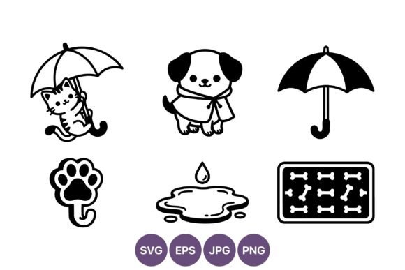 Cute Kitten and Puppy Pet Icons