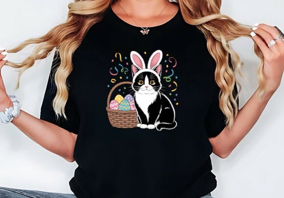 Easter Day Cat Bunny Ears Eggs Rabbit