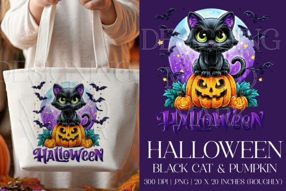 Halloween Black Cat T-Shirt Graphic, G5