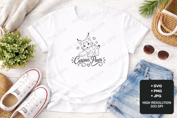Lynx Cat Curious Paws T-Shirt Design