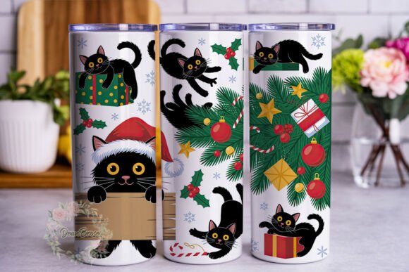 Mischievous Cat Christmas 20oz Tumbler