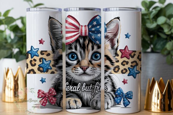 Patriotic Kitten Leopard 20oz Tumbler