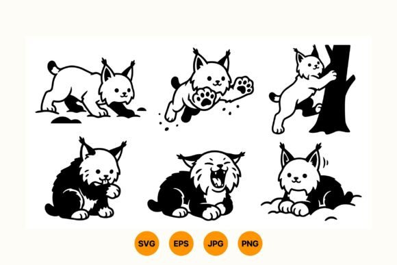 Playful Lynx Kitten Clipart