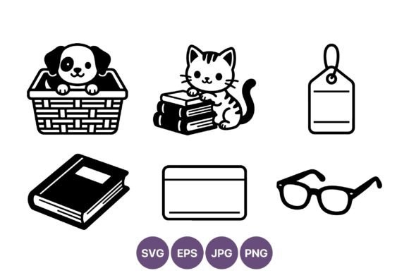 Puppy Kitten Books Reading Glasses