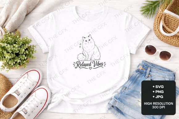 Scottish Fold Cat T-shirt Design